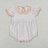 SR0597 Pink Plaid Baby Bubble Romper Girl