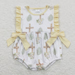 SR0619 Easter Cross Yellow Girl Romper