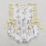 SR0619 Easter Cross Yellow Girl Romper