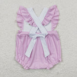 SR0620 Embroidery Easter Rabbit Pink Girl Romper