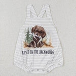 SR0659 Dog Raised In the Backwoods Green Boy Romper