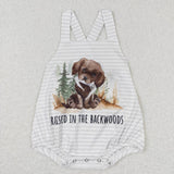 SR0659 Dog Raised In the Backwoods Green Boy Romper