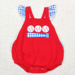 Embroidery Baseball Red Kids Sibling Matching Clothes