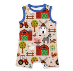 Preorder 12.10 SR0705 Farm House Shorts Baby Boy Romper