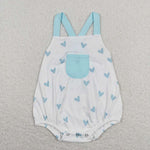 SR0732 Love Sky Blue Baby Boy Romper