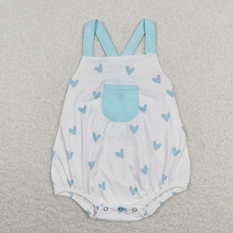 SR0732 Love Sky Blue Baby Boy Romper