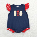 SR0739 Embroidery Crawfish Potato Baby Girl Romper