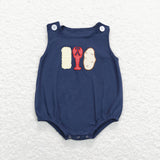 SR0740 Embroidery Crawfish Potato Baby Boy Romper