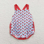 SR0745 Crawfish Red Baby Girl Romper