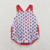 SR0745 Crawfish Red Baby Girl Romper