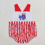 SR0810 4th of July USA Star Baby Girl Romper