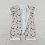 SR0877 Mallard Shorts Baby Zip Sleeper Romper