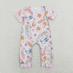 SR0881 Easter Cartoon Carrot Baby Girl Romper