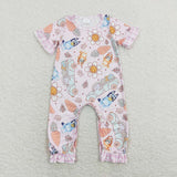 SR0881 Easter Cartoon Carrot Baby Girl Romper