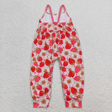 SR0887 Strawberry Flower Girl's Jumpsuit