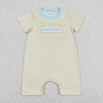 SR0890 Embroidery Daddy's boy Baby Boy Romper