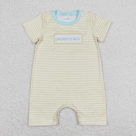 SR0890 Embroidery Daddy's boy Baby Boy Romper