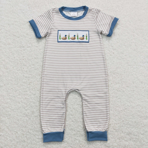SR0947 Embroidery Mallard Baby Boy Romper