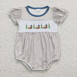 SR0987 Embroidery Mallard Baby Girl Romper