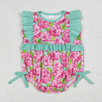 SR1034 Flower Mint Baby Girl Bubble Romper