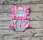 SR1036 Flower Pink Baby Girl Bubble Romper