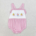 SR1058 Sailboat Pink Baby Girl Romper