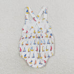 SR1061 Sailboat Sky Blue Baby Boy Romper