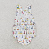 SR1061 Sailboat Sky Blue Baby Boy Romper