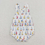 SR1061 Sailboat Sky Blue Baby Boy Romper