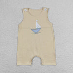 SR1062 Embroidery Sailboat Baby Boy Romper