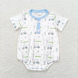 SR1070 Golf  Blue Baby Boy Romper