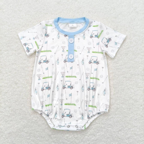 SR1070 Golf  Blue Baby Boy Romper