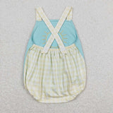 SR1072 Embroidery Sun Green Baby Girl Romper