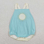 SR1072 Embroidery Sun Green Baby Girl Romper