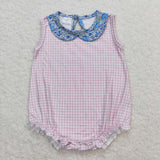 SR1087 Pink Plaid Baby Girl Romper