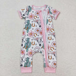 SR1109 Cow Pink Baby Girl Romper