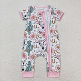 SR1109 Cow Pink Baby Girl Romper