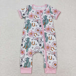 SR1109 Cow Pink Baby Girl Romper