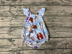 SR1114 Dog Blue Baby Girl Romper