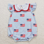 SR1123 USA Flag Blue Baby Girl Romper
