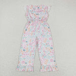 SR1139 Cartoon Mouse Flower Pink Girls Jumpsuit