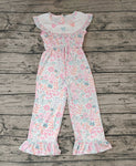 SR1139 Cartoon Mouse Flower Pink Girls Jumpsuit