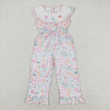 SR1139 Cartoon Mouse Flower Pink Girls Jumpsuit