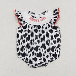 SR1146 Daddy's girl Milk Cow Print Baby Girl Romper