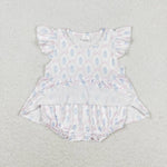 SR1217 Blue Vase Baby Girl Romper