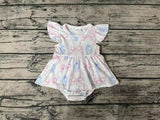 SR1217 Blue Vase Baby Girl Romper