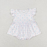 SR1217 Blue Vase Baby Girl Romper