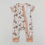 SR1220 Western Horse riding Baby Zip Sleeper Romper