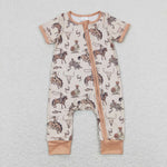 SR1220 Western Horse riding Baby Zip Sleeper Romper