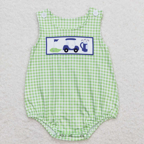 SR1227 Golf Plaid Baby Boy Romper